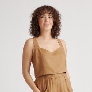 100% Linen Golden Brown Top